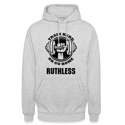 Train Hard Unisex Hoodie - light heather grey